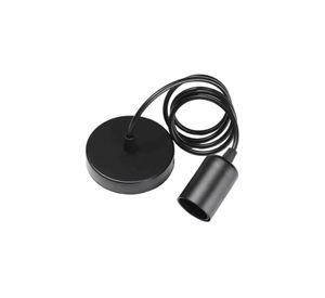 Soquete E27 lámpara colgante 3 unidades color negro
