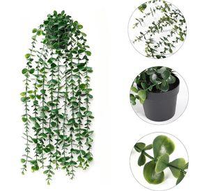 Set de 2 Planta Artificial Maceta Colgante Verde Pared Jhn