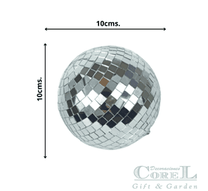 Bola De Espejo Navideña  Plateada 10cm