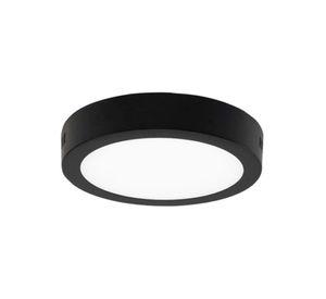 Panel LED Circular 18 W Luz Cálida Sobrepuesto Negro