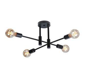 Lámpara de Techo LIMBA Negra – 4 Soquetes E27, Diseño Moderno