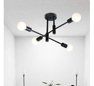 Lámpara de Techo LIMBA Negra – 4 Soquetes E27, Diseño Moderno