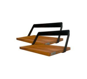 Pack 2 Soportes Y Repisas De Madera Con Hierro Para Pared