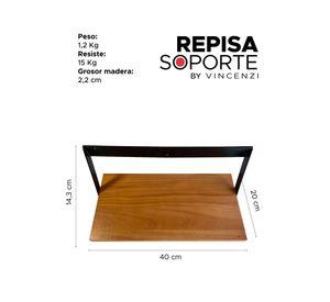 Pack 2 Soportes Y Repisas De Madera Con Hierro Para Pared