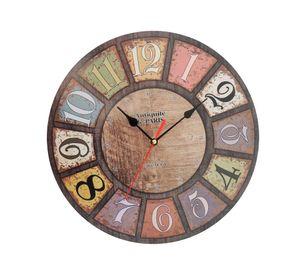 Reloj pared borde dorado café