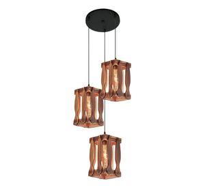 Lámpara Colgante Decorativa Vintage Rústica 3 Luces Jhn
