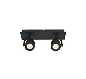 Foco Sobrepuesto Komo 2 Luces Negro Mate Gu10