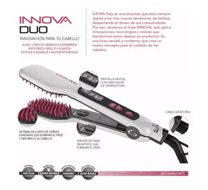 Cepillo Alisador Anti-frizz Ga.ma Innova Duo Blanco 110v/220
