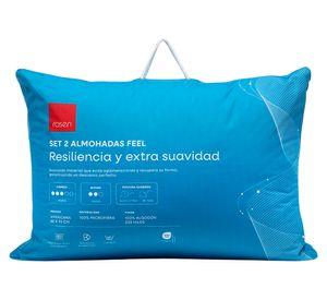 Set 2 almohadas microfibra 50x70 cm Feel blanco