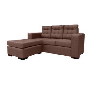 Seccional Antu Chenille Tipo Lino Cafe 3 Cuerpos