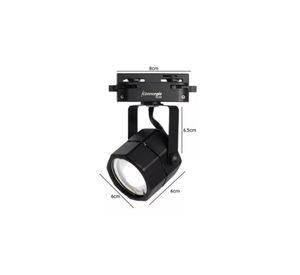 Pack 3 foco led dirigible con ampolla + riel monofásico negro