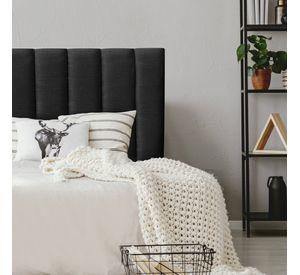 Respaldo de Cama Tubular Vertical Lino Grafito - King