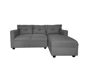 Seccional Mateo Chenille Gris Pata Plastica