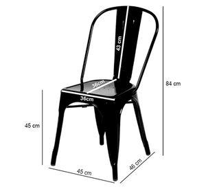 Silla Tolix Negro Brillante X4