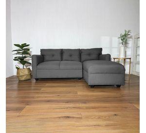 Seccional Mateo Chenille Gris Pata Plastica
