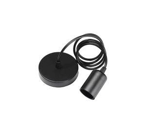 Soquete E27 lámpara colgante 3 unidades color negro