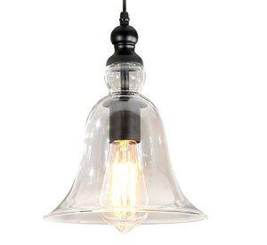 LÁMPARA COLGANTE VINTAGE VIDRIO NEGRA E27 1X60W