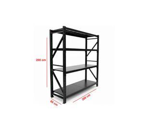 Estante Metálico Rack 200x200x60 Negro 800kg