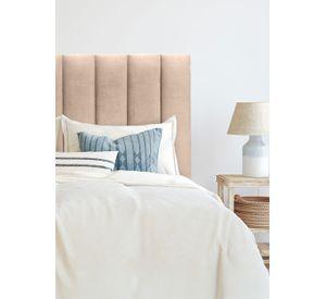 Respaldo de Cama Tubular Vertical Felpa Beige - King