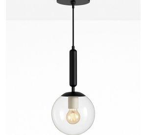 Lámpara Odele Individual Negra – Diseño Elegante en Metal y Vidrio