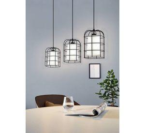 Lámpara Colgante Bittams Acero Negro E27, IP20, 3X28W cod.43355