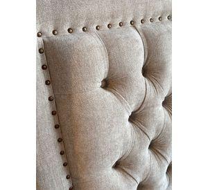 Respaldo de Cama Capitoné Frame Tachas Lino Beige - 1.5 Plaza