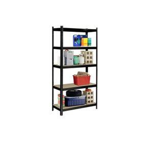 Estante Metálico Negro 5 Niveles Altura Ajustable 180x90x40