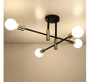 Lampara Techo Modelo LIMBA Color Negro/Dorado 4 soquetes