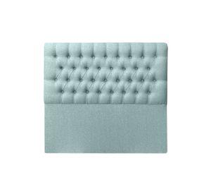 Respaldo de Cama Capitoné Premium Lino Verde Jeans - 1 Plaza