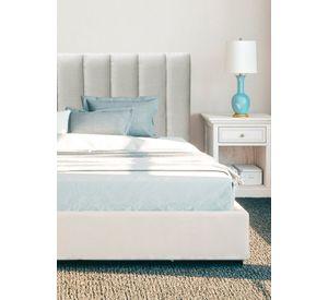Respaldo de Cama Tubular Vertical Lino Crema - King
