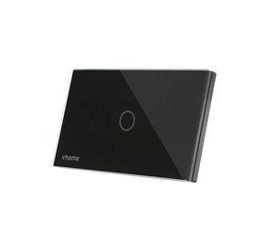 Interruptor Wifi RF Vhome Live SN Sin Neutro Black Touch 1 Canal Compatible Con Google Home y Alexa