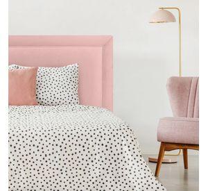 Respaldo de Cama Flat Frame Vivo Felpa Rosado Claro - 2 Plazas