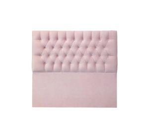 Respaldo de Cama Capitoné Premium Felpa Rosado Claro - Super King