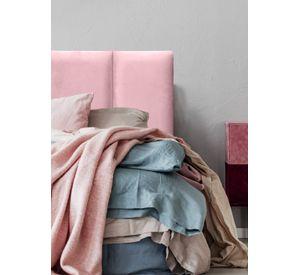 Respaldo de Cama Block Felpa Rosado Claro - Queen