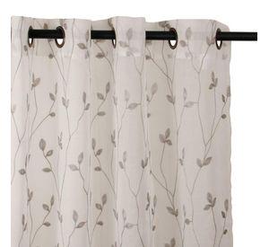 Set Cortina de ambiente Mati y velo bordado Gris 140x225