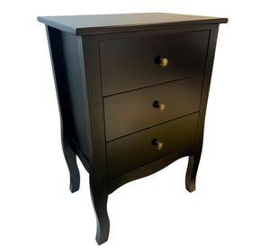 VELADOR DORMITORIO IMPERIA 3 CAJONES NEGRO