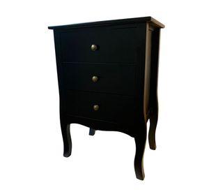 VELADOR DORMITORIO IMPERIA 3 CAJONES NEGRO