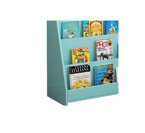 Estante Librero Niños Madera 4 Niveles 80x30x88 CM Azul