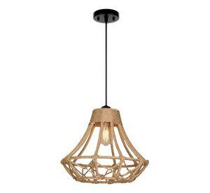 Lámpara Colgante Techo Retro Rústico Tejida Natural Jhn