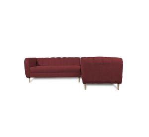 Seccional Lynette Chenille Tipo Lino Rojo