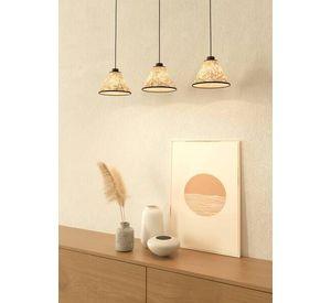 Lampara Colgante Oxpark Acero Hojas de Bambu E27 3X25W IP20 Cod43943