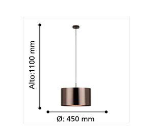 Lámpara Colgante Saganto Acero H1100 DM450 E27 1x60W IP20 Cod39356
