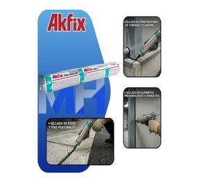 Pack 6 Selladores de Poliuretano Akfix P635 Negro Industrial 600 ml