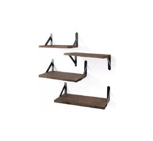 Repisas Flotantes de Madera Multipropósito Kit 4 Marrón Oscuro