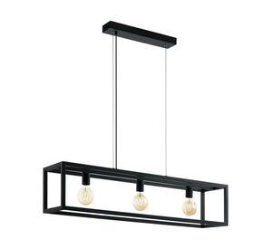 LAMPARA COLGANTE COLGAR ELSWICK ACERO NEGRO E27 3X60W IP20 COD.49564