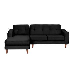 SOFA CHAISELONG IZQ SALERNO TELA VELVET NEGRO