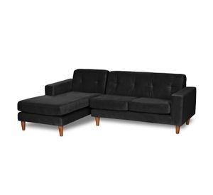 SOFA CHAISELONG IZQ SALERNO TELA VELVET NEGRO