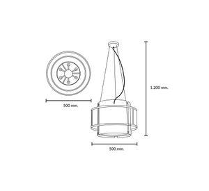 Lámpara Colgante Cosio Oro Mate 6 Luces E14