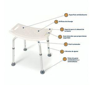 Silla Asiento De Ducha Seguridad Antideslizante Regulable