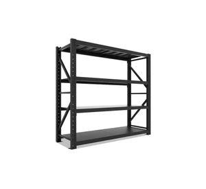 Estante Metálico Negro Rack 200x200x60cm 800kg Armado Rápido
